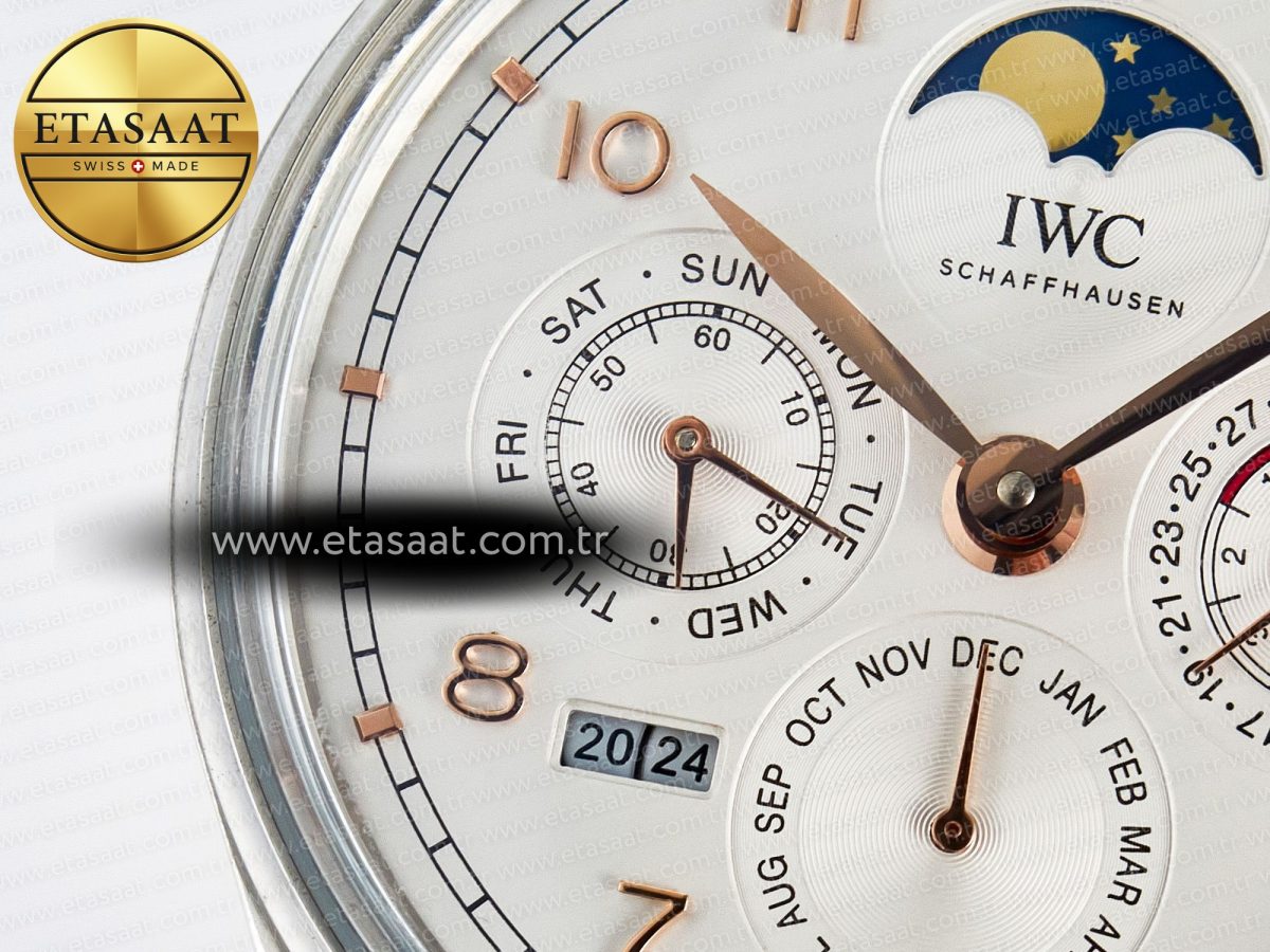 IW5033 Portugieser Perpetual Calendar SS V9F 1:1 Best Edition White Dial on Black Leather Strap A52610 - Görsel 10