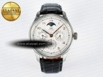 IW5033 Portugieser Perpetual Calendar SS V9F 1:1 Best Edition White Dial on Black Leather Strap A52610 - Görsel 3