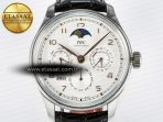 IW5033 Portugieser Perpetual Calendar SS V9F 1:1 Best Edition White Dial on Black Leather Strap A52610 - Görsel 4