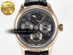 IW5034 Portugieser Perpetual Calendar RG V9F 1:1 Best Edition Black Dial on Black Leather Strap A52610 - Görsel 4