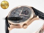 IW5034 Portugieser Perpetual Calendar RG V9F 1:1 Best Edition Black Dial on Black Leather Strap A52610 - Görsel 6