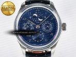 IW5034 Portugieser Perpetual Calendar SS V9F 1:1 Best Edition Blue Dial on Black Leather Strap A52610 - Görsel 4
