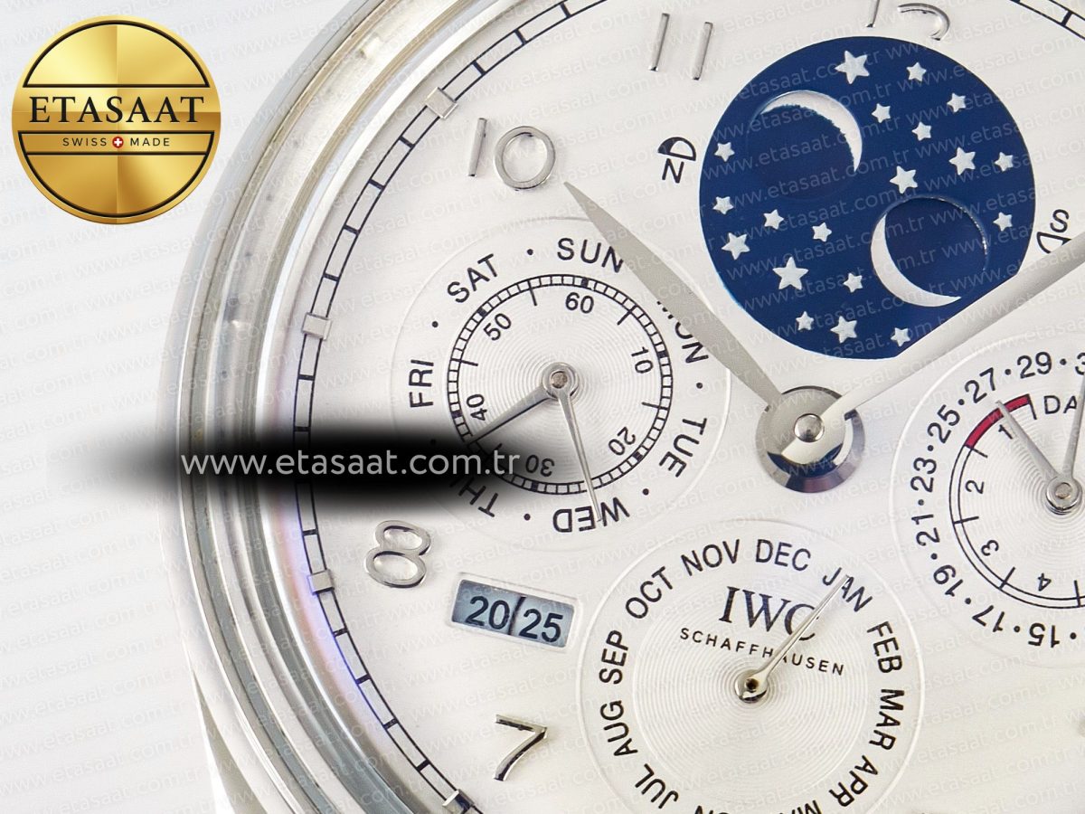 IW5034 Portugieser Perpetual Calendar SS V9F 1:1 Best Edition White Dial on Black Leather Strap A52610 - Görsel 10