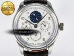 IW5034 Portugieser Perpetual Calendar SS V9F 1:1 Best Edition White Dial on Black Leather Strap A52610 - Görsel 4