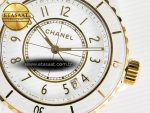 J13 38mm YG White Ceramic BVF 1:1 Best Edition White Dial on Bracelet A12.1 - Görsel 11
