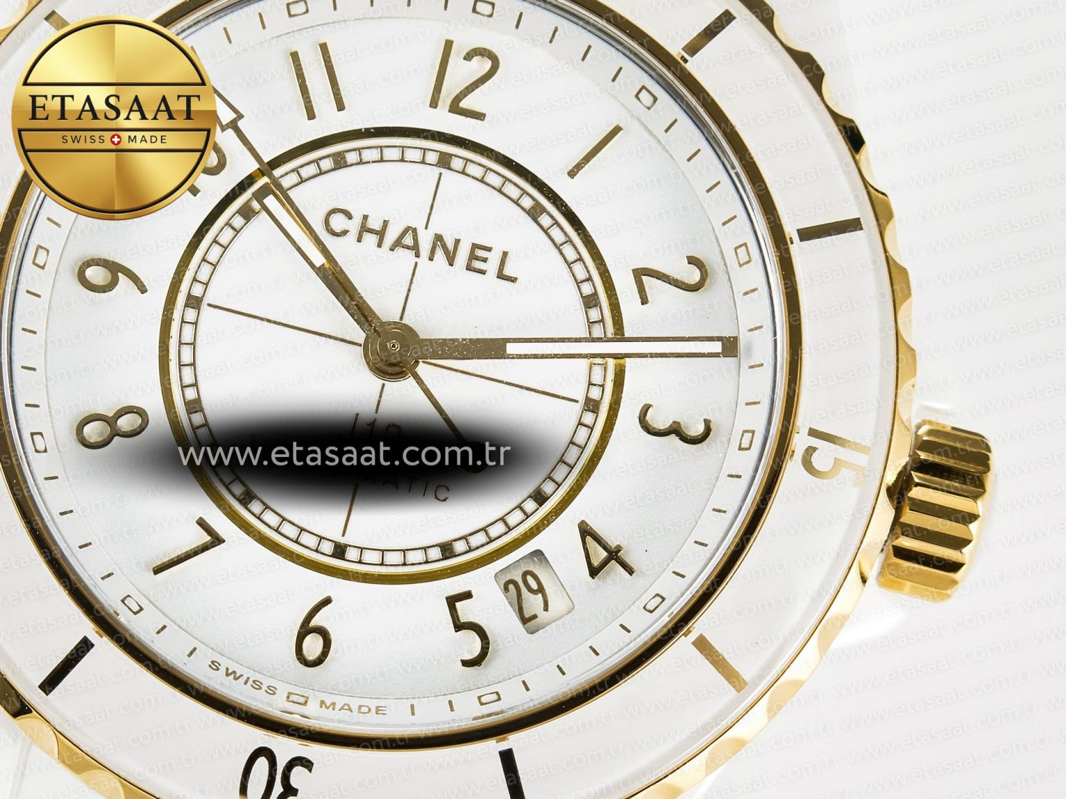 J13 38mm YG White Ceramic BVF 1:1 Best Edition White Dial on Bracelet A12.1 - Görsel 11