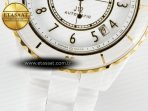 J13 38mm YG White Ceramic BVF 1:1 Best Edition White Dial on Bracelet A12.1 - Görsel 12