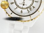 J13 38mm YG White Ceramic BVF 1:1 Best Edition White Dial on Bracelet A12.1 - Görsel 12
