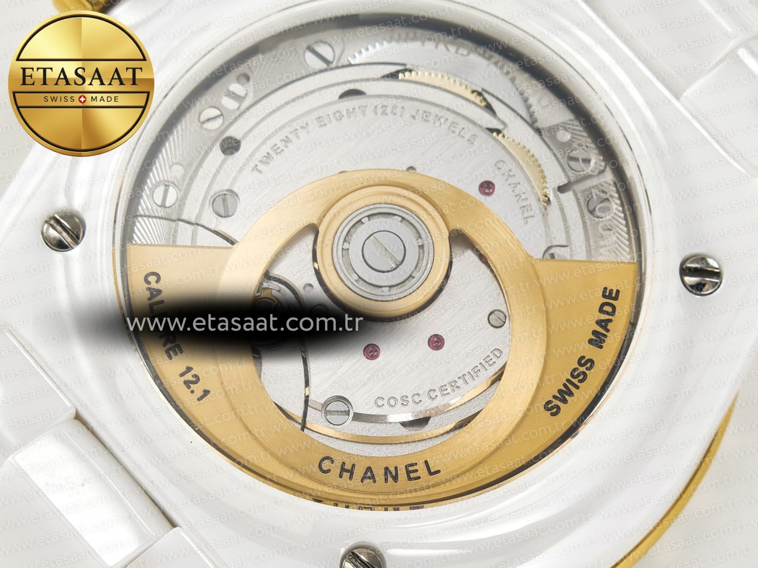 J13 38mm YG White Ceramic BVF 1:1 Best Edition White Dial on Bracelet A12.1 - Görsel 17