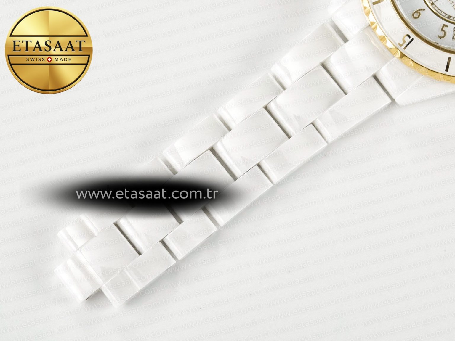 J13 38mm YG White Ceramic BVF 1:1 Best Edition White Dial on Bracelet A12.1 - Görsel 21