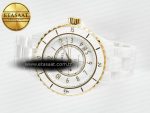 J13 38mm YG White Ceramic BVF 1:1 Best Edition White Dial on Bracelet A12.1 - Görsel 9
