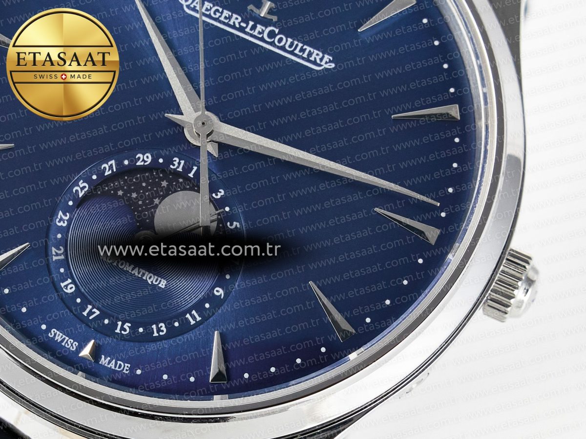 Master Ultra Thin Moon 1368420 SS Z+F 1:1 Best Edition Blue Dial on Black Leather Strap SA925 Super Clone - Görsel 11