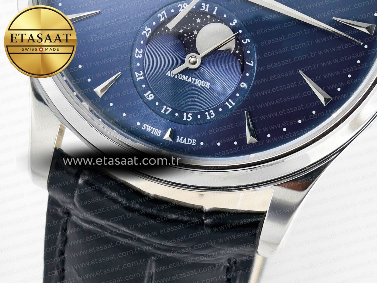 Master Ultra Thin Moon 1368420 SS Z+F 1:1 Best Edition Blue Dial on Black Leather Strap SA925 Super Clone - Görsel 12