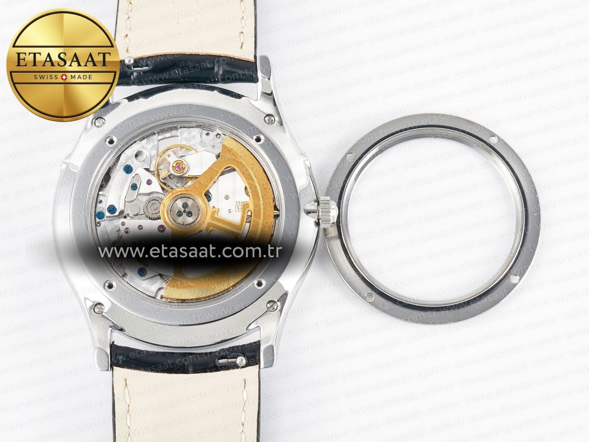 Master Ultra Thin Moon 1368420 SS Z+F 1:1 Best Edition Blue Dial on Black Leather Strap SA925 Super Clone - Görsel 16
