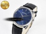 Master Ultra Thin Moon 1368420 SS Z+F 1:1 Best Edition Blue Dial on Black Leather Strap SA925 Super Clone - Görsel 2