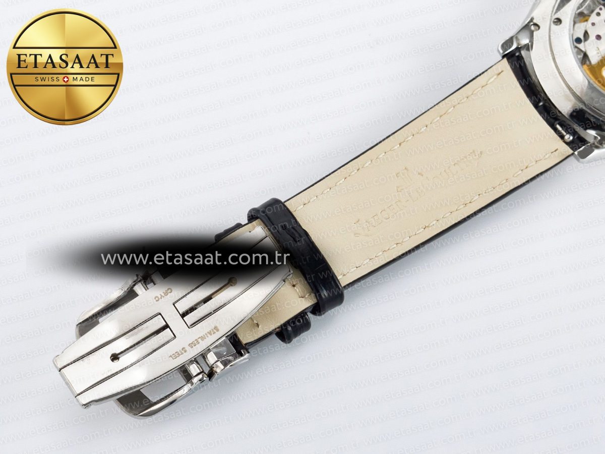 Master Ultra Thin Moon 1368420 SS Z+F 1:1 Best Edition Blue Dial on Black Leather Strap SA925 Super Clone - Görsel 26