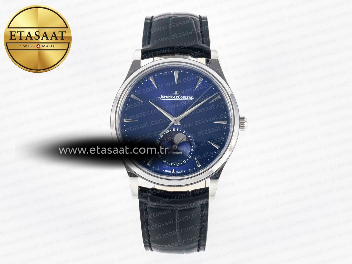 Master Ultra Thin Moon 1368420 SS Z+F 1:1 Best Edition Blue Dial on Black Leather Strap SA925 Super Clone - Görsel 3