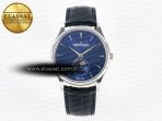 Master Ultra Thin Moon 1368420 SS Z+F 1:1 Best Edition Blue Dial on Black Leather Strap SA925 Super Clone - Görsel 3