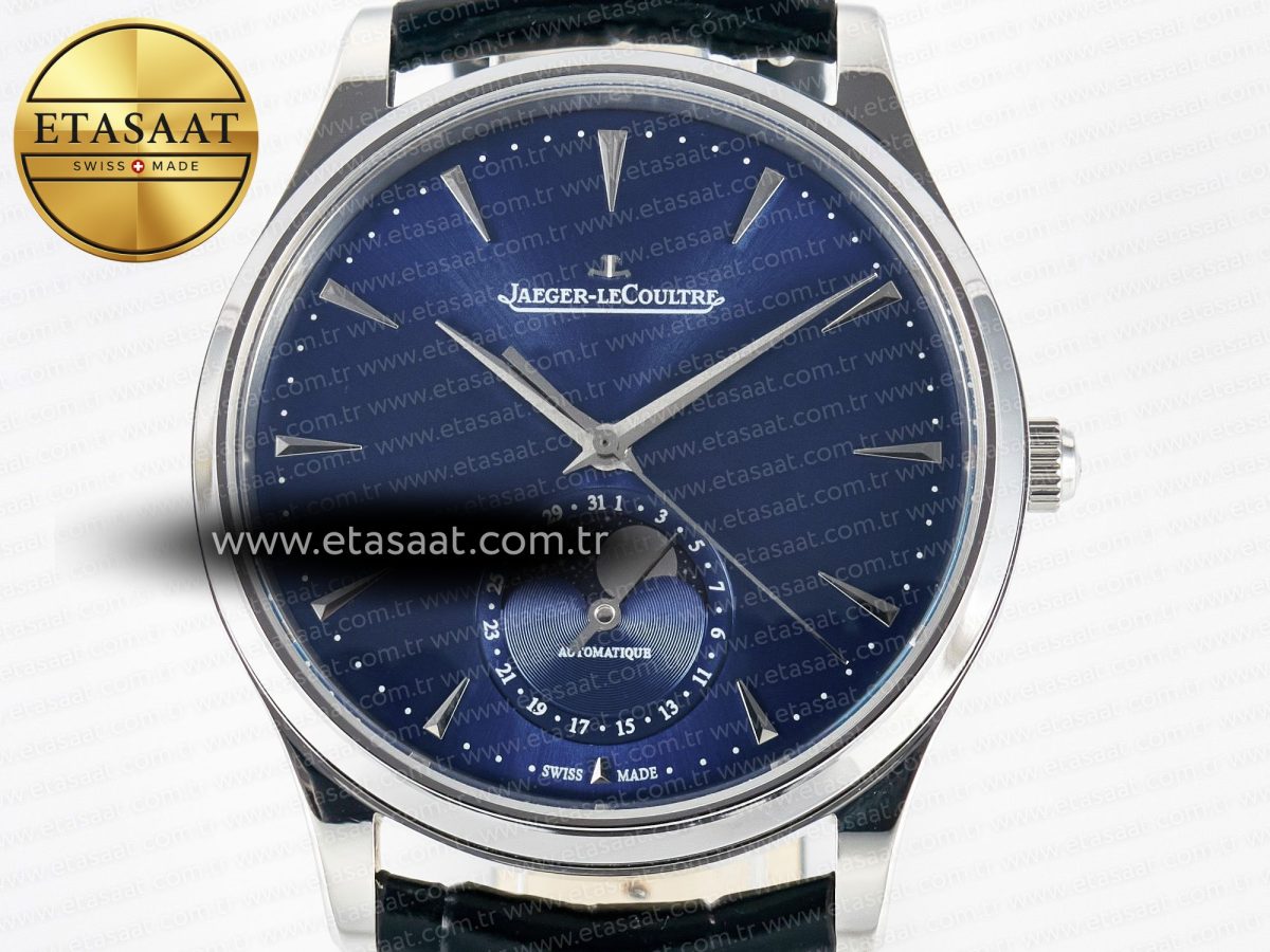 Master Ultra Thin Moon 1368420 SS Z+F 1:1 Best Edition Blue Dial on Black Leather Strap SA925 Super Clone - Görsel 4