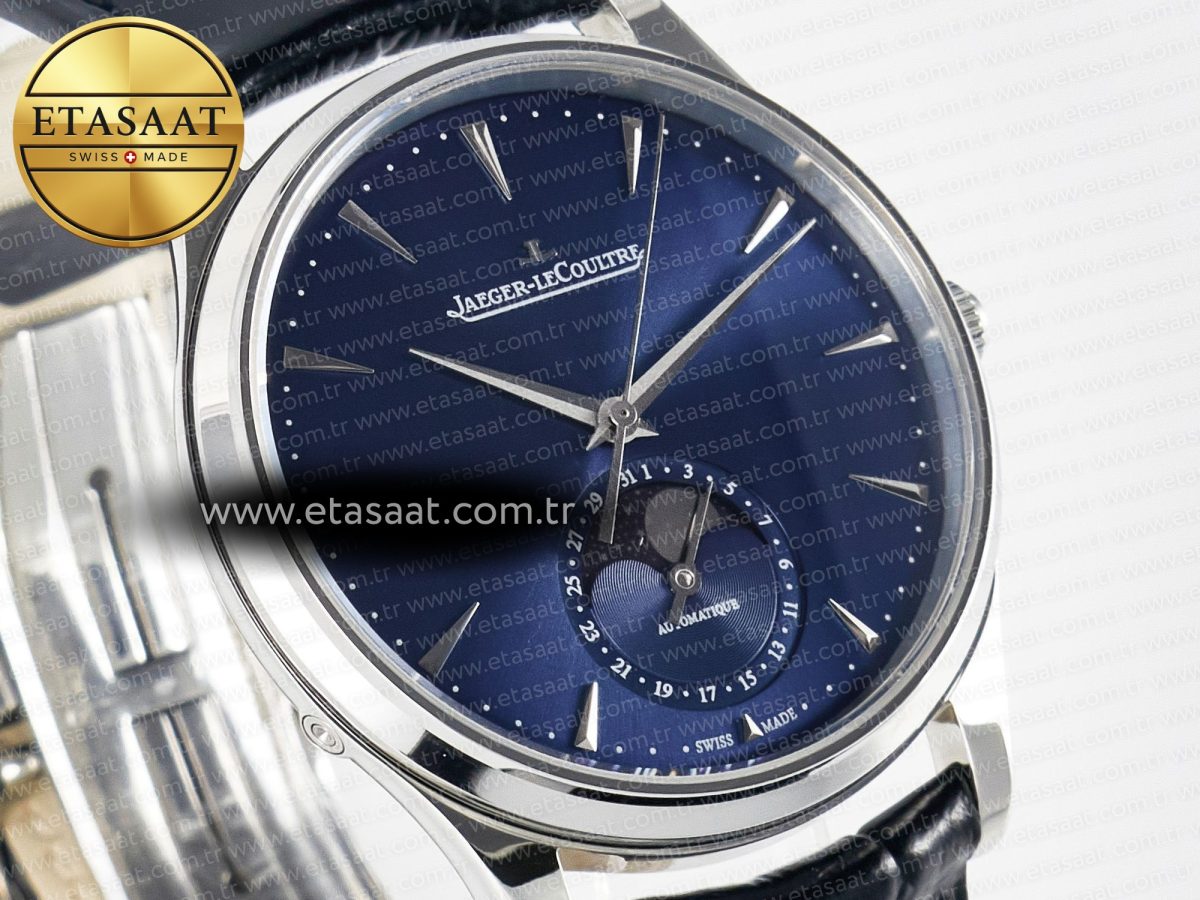 Master Ultra Thin Moon 1368420 SS Z+F 1:1 Best Edition Blue Dial on Black Leather Strap SA925 Super Clone - Görsel 5
