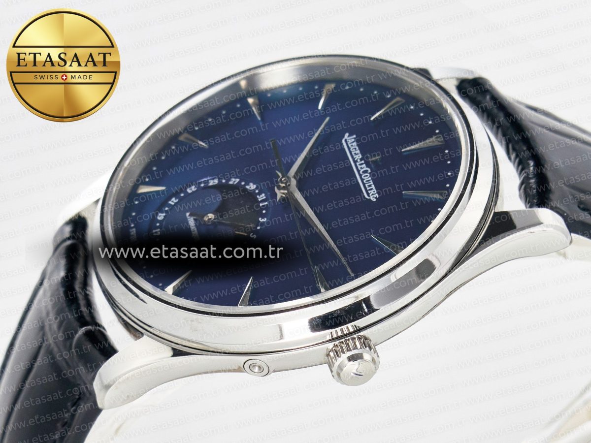 Master Ultra Thin Moon 1368420 SS Z+F 1:1 Best Edition Blue Dial on Black Leather Strap SA925 Super Clone - Görsel 6