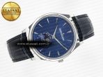 Master Ultra Thin Moon 1368420 SS Z+F 1:1 Best Edition Blue Dial on Black Leather Strap SA925 Super Clone - Görsel 8