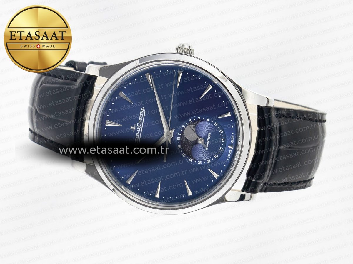 Master Ultra Thin Moon 1368420 SS Z+F 1:1 Best Edition Blue Dial on Black Leather Strap SA925 Super Clone - Görsel 9