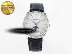 Master Ultra Thin Moon 1368420 SS Z+F 1:1 Best Edition White Dial on Black Leather Strap SA925 Super Clone - Görsel 3