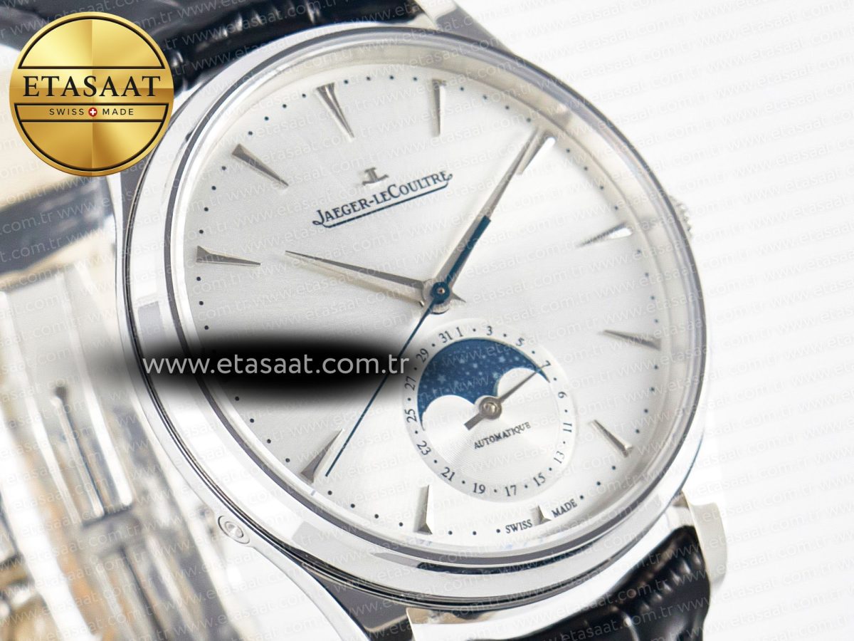 Master Ultra Thin Moon 1368420 SS Z+F 1:1 Best Edition White Dial on Black Leather Strap SA925 Super Clone - Görsel 5