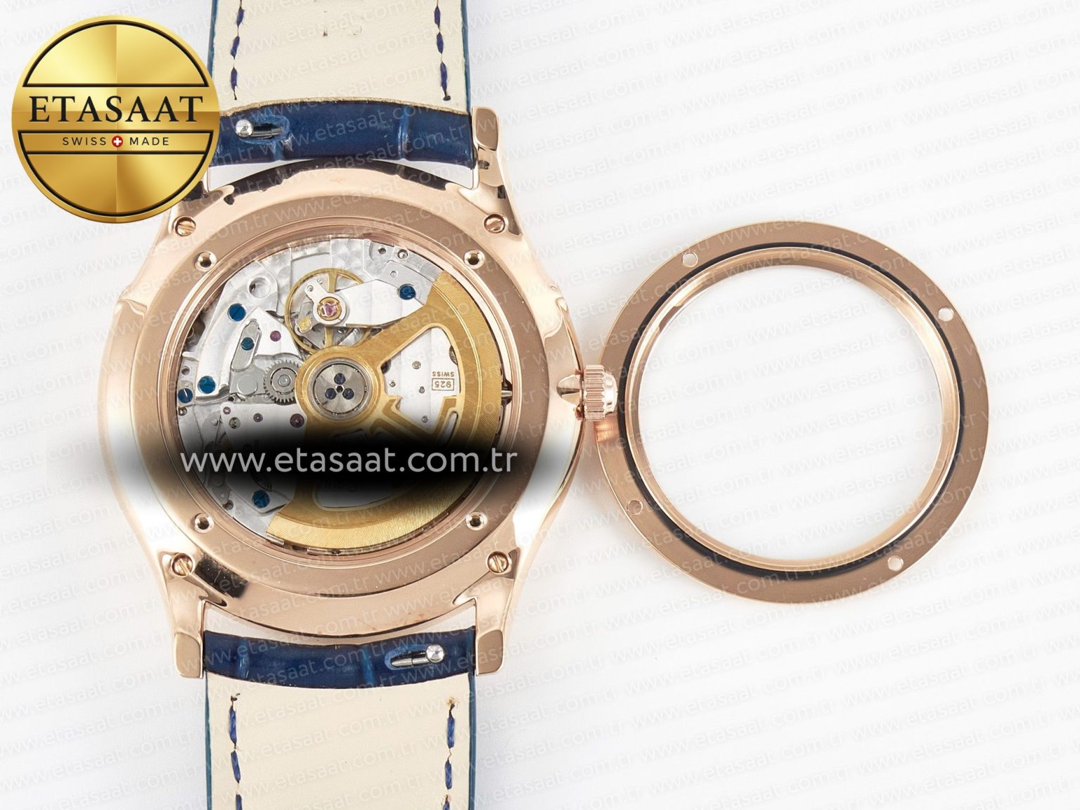 Master Ultra Thin Moon RG Z+F 1:1 Best Edition Blue Dial on Blue Leather Strap SA925 Super Clone - Görsel 16