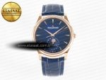 Master Ultra Thin Moon RG Z+F 1:1 Best Edition Blue Dial on Blue Leather Strap SA925 Super Clone - Görsel 3
