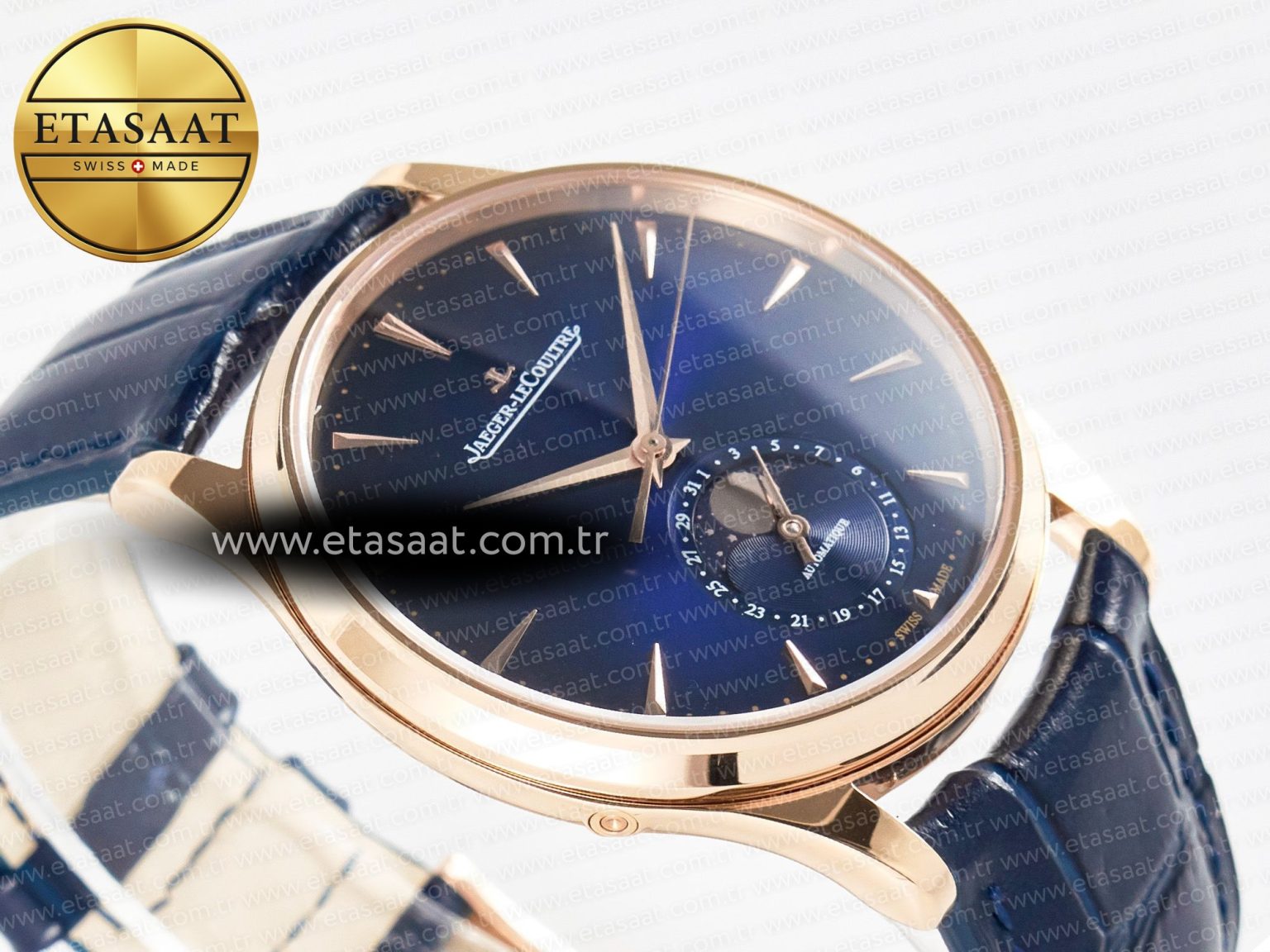 Master Ultra Thin Moon RG Z+F 1:1 Best Edition Blue Dial on Blue Leather Strap SA925 Super Clone - Görsel 7