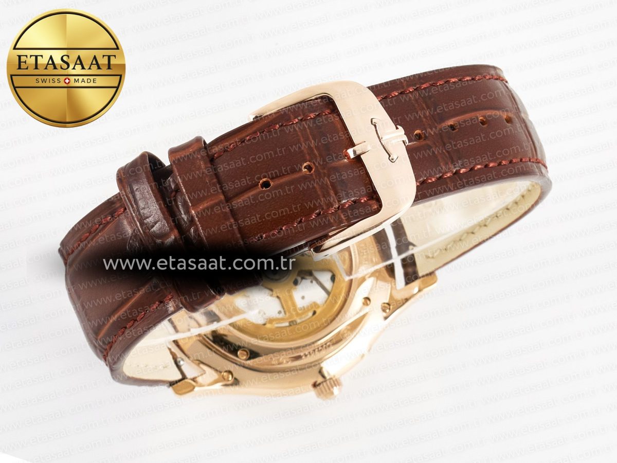 Master Ultra Thin Moon RG Z+F 1:1 Best Edition White Dial on Brown Leather Strap A925 - Görsel 15