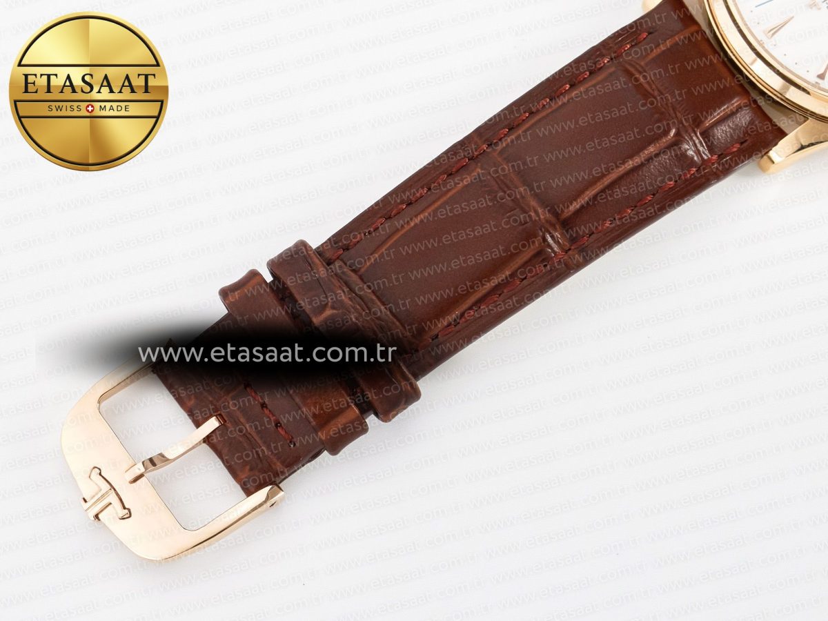 Master Ultra Thin Moon RG Z+F 1:1 Best Edition White Dial on Brown Leather Strap A925 - Görsel 25