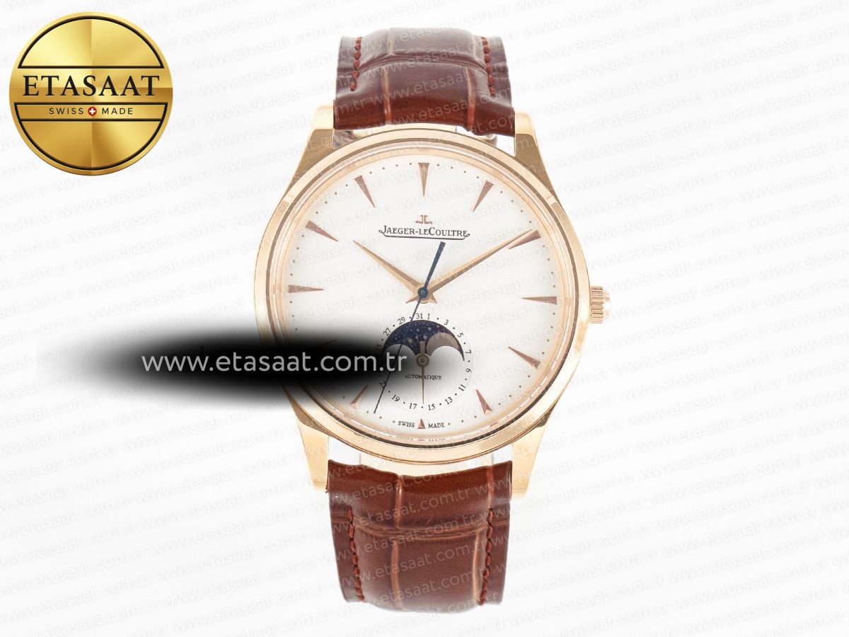 Master Ultra Thin Moon RG Z+F 1:1 Best Edition White Dial on Brown Leather Strap A925 - Görsel 3