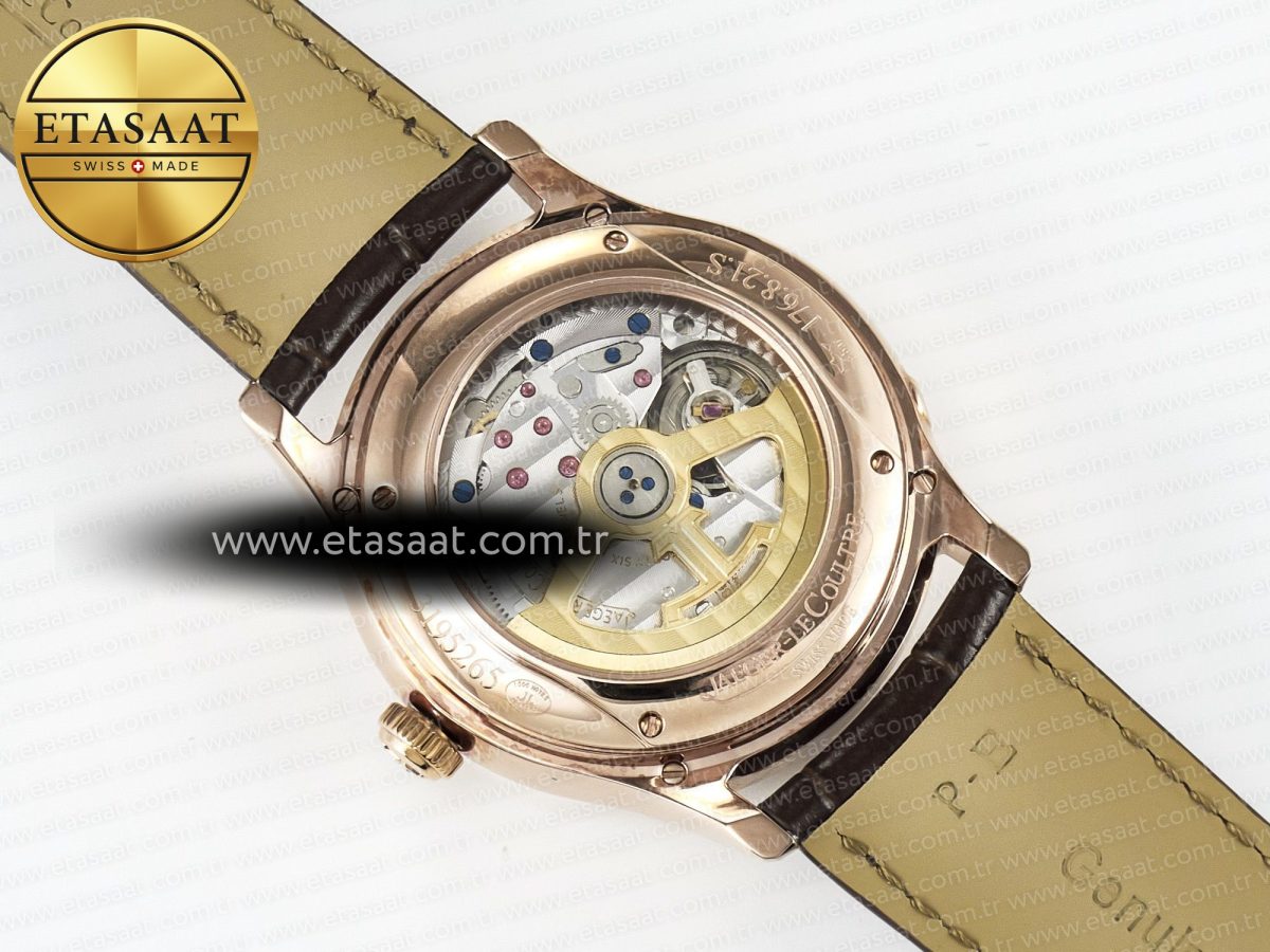 Master Ultra Thin Perpetual Calendar RG V9F 1:1 Best Edition Cream Dial Diamonds Bezel on Brown Leather Strap A868 V2 - Görsel 18