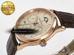 Master Ultra Thin Perpetual Calendar RG V9F 1:1 Best Edition Cream Dial on Brown Leather Strap A868 V2 - Görsel 6