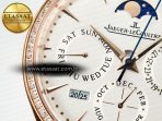 Master Ultra Thin Perpetual Calendar RG V9F 1:1 Best Edition White Dial Diamonds Bezel on Black Leather Strap A868 V2 - Görsel 10