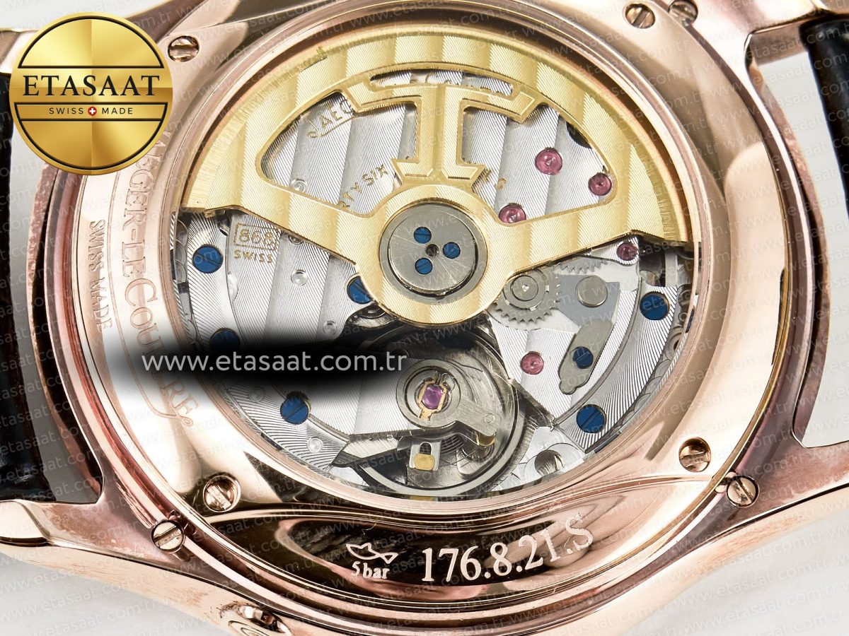 Master Ultra Thin Perpetual Calendar RG V9F 1:1 Best Edition White Dial Diamonds Bezel on Black Leather Strap A868 V2 - Görsel 18