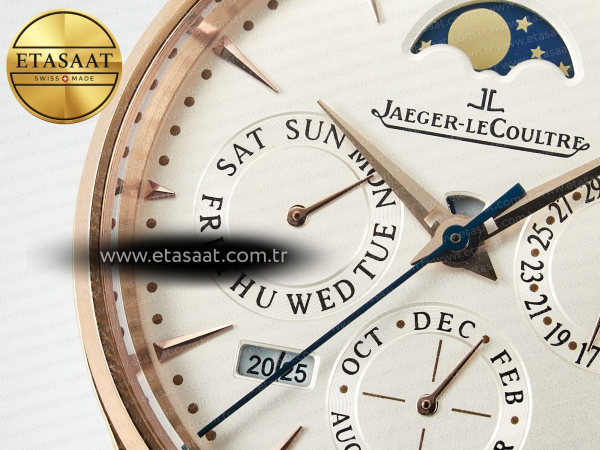 Master Ultra Thin Perpetual Calendar RG V9F 1:1 Best Edition White Dial on Brown Leather Strap A868 V2 - Görsel 10