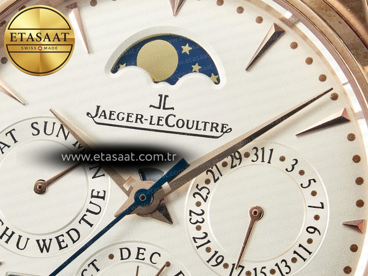 Master Ultra Thin Perpetual Calendar RG V9F 1:1 Best Edition White Dial on Brown Leather Strap A868 V2 - Görsel 11