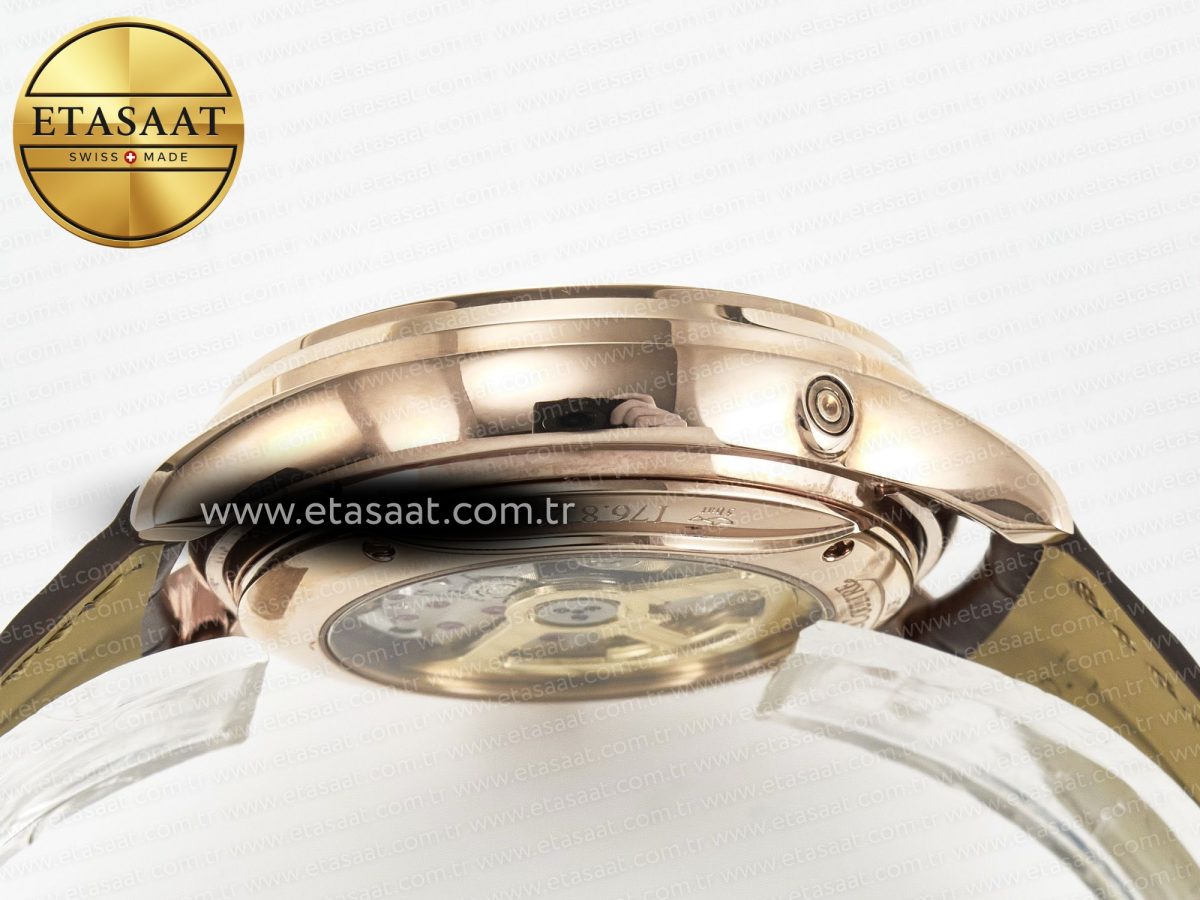 Master Ultra Thin Perpetual Calendar RG V9F 1:1 Best Edition White Dial on Brown Leather Strap A868 V2 - Görsel 15