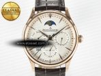 Master Ultra Thin Perpetual Calendar RG V9F 1:1 Best Edition White Dial on Brown Leather Strap A868 V2 - Görsel 4