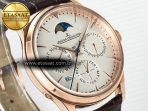 Master Ultra Thin Perpetual Calendar RG V9F 1:1 Best Edition White Dial on Brown Leather Strap A868 V2 - Görsel 5