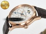Master Ultra Thin Perpetual Calendar RG V9F 1:1 Best Edition White Dial on Brown Leather Strap A868 V2 - Görsel 6