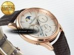 Master Ultra Thin Perpetual Calendar RG V9F 1:1 Best Edition White Dial on Brown Leather Strap A868 V2 - Görsel 7