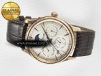 Master Ultra Thin Perpetual Calendar RG V9F 1:1 Best Edition White Dial on Brown Leather Strap A868 V2 - Görsel 9