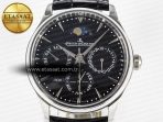 Master Ultra Thin Perpetual Calendar SS V9F 1:1 Best Edition Black Dial on Black Leather Strap A868 V2 - Görsel 4