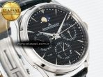 Master Ultra Thin Perpetual Calendar SS V9F 1:1 Best Edition Black Dial on Black Leather Strap A868 V2 - Görsel 5