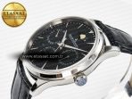 Master Ultra Thin Perpetual Calendar SS V9F 1:1 Best Edition Black Dial on Black Leather Strap A868 V2 - Görsel 6